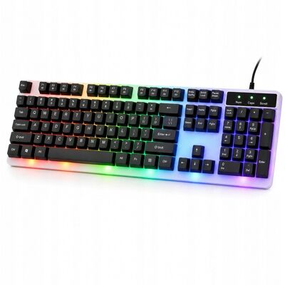 Inny producent Klawiatura Gamingowa RGB LED USB Przewodowa Komputer Laptop Inny producent Klawiatura Gamingowa RGB LED USB Przewodowa Komputer Laptop