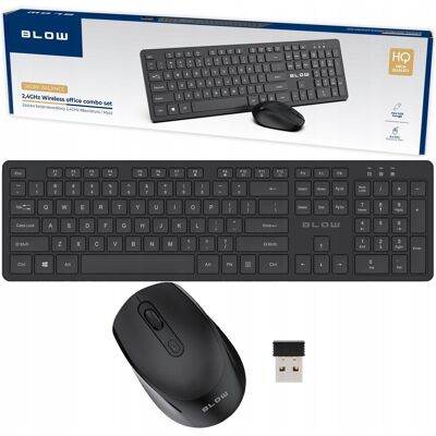 Blow KLAWIATURA MYSZ ZESTAW BEZPRZEWODOWY ERGONOMICZNY CZARNY DO LAPTOP PC USB Blow KLAWIATURA MYSZ ZESTAW BEZPRZEWODOWY ERGONOMICZNY CZARNY DO LAPTOP PC USB