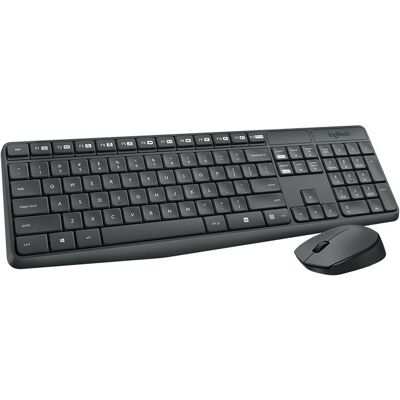 Zestaw Bezprzewodowy Klawiatura + Mysz Logitech Mk235 920-007931 Czarny Zestaw Bezprzewodowy Klawiatura + Mysz Logitech Mk235 920-007931 Czarny