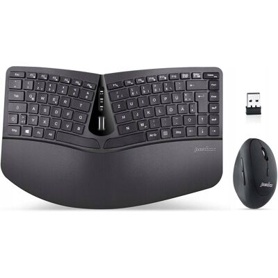 Zestaw klawiatura i pionowy mysz Perixx bezprzewodowy - Czarny Ergonomiczny Zestaw klawiatura i pionowy mysz Perixx bezprzewodowy - Czarny Ergonomiczny