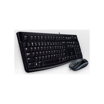 Zestaw przewodowej klawiatury i myszy Logitech MK120 dla systemu Windows, układ hiszpański QWERTY – czarny Zestaw przewodowej klawiatury i myszy Logitech MK120 dla systemu Windows, układ hiszpański QWERTY – czarny