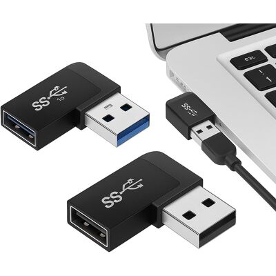 Inny producent Adapter 2 Sztuki 90 Stopni Usb Kątowy Złączka Szybki Czarny Inny producent Adapter 2 Sztuki 90 Stopni Usb Kątowy Złączka Szybki Czarny