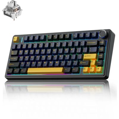 Aula F75 Bezprzewodowa Klawiatura Mechaniczna Gaming - Thunder Gray Wood V3 Aula F75 Bezprzewodowa Klawiatura Mechaniczna Gaming - Thunder Gray Wood V3