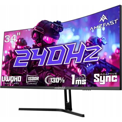 bez marki Amzfast Pro Monitor 34' Zakrzywiony 240 Hz UltraWide QHD 3440 x 1440 21:9 bez marki Amzfast Pro Monitor 34' Zakrzywiony 240 Hz UltraWide QHD 3440 x 1440 21:9