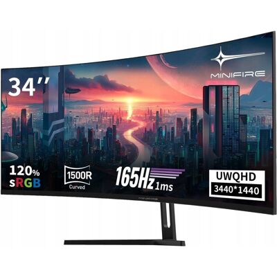 bez marki Minifire UWQHD zakrzywiony monitor gamingowy 34' 165 Hz 3440x1440 bez marki Minifire UWQHD zakrzywiony monitor gamingowy 34' 165 Hz 3440x1440