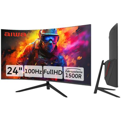 Monitor gamingowy AIWA 24' 1920x1080 100Hz HDMI bezramkowy zakrzywiony Monitor gamingowy AIWA 24' 1920x1080 100Hz HDMI bezramkowy zakrzywiony