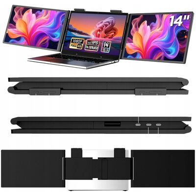 Inny producent Zeuslap Zb14 Monitor 14' Full Hd Ips, Usb-C, Czarny, Led, 60hz Inny producent Zeuslap Zb14 Monitor 14' Full Hd Ips, Usb-C, Czarny, Led, 60hz