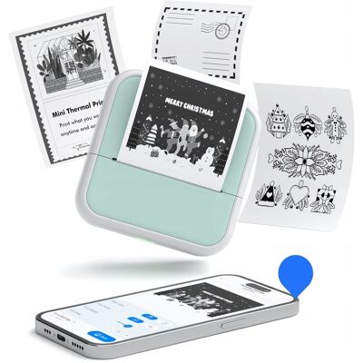 Loveinstant Drukarka Termiczna Bluetooth Do Zdjęć Naklejek Notatek Etykiet 53mm 203dpi / S1 / Zielony Loveinstant Drukarka Termiczna Bluetooth Do Zdjęć Naklejek Notatek Etykiet 53mm 203dpi / S1 / Zielony