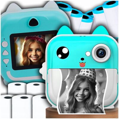 Inny producent 3.0 niebieski Aparat Natychmiastowy MINI DRUKARKA TERMICZNA +13 szt. Rolek Inny producent 3.0 niebieski Aparat Natychmiastowy MINI DRUKARKA TERMICZNA +13 szt. Rolek