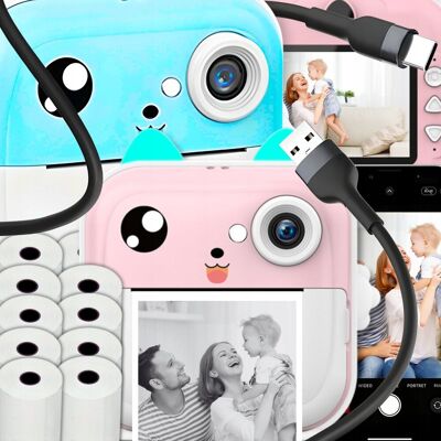Shoppiffy 3.0 różowy aparat natychmiastowy MINI drukarka termiczna +5 szt. ROLEK Shoppiffy 3.0 różowy aparat natychmiastowy MINI drukarka termiczna +5 szt. ROLEK