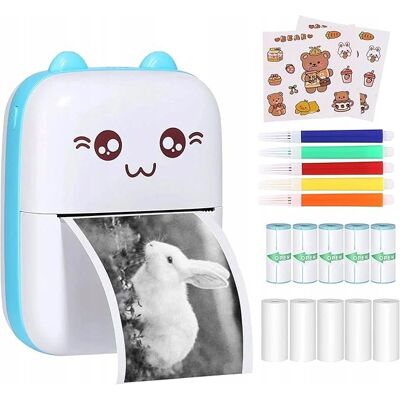 Pan i Pani Gadżet MINI DRUKARKA ETYKIET TERMICZNA PRZENOŚNA + 5 ROLEK + 5 PISAKÓW Pan i Pani Gadżet MINI DRUKARKA ETYKIET TERMICZNA PRZENOŚNA + 5 ROLEK + 5 PISAKÓW
