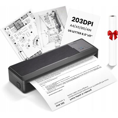 Inny producent VRETTI P83 Przenośna Drukarka Termiczna A4 Android/iOS 2600mAh BT Czarna Inny producent VRETTI P83 Przenośna Drukarka Termiczna A4 Android/iOS 2600mAh BT Czarna
