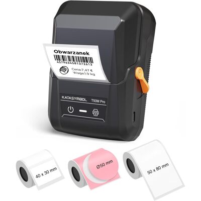 Zamiennik/inny Drukarka Etykiet Bluetooth T50m Pro Z 3 Taśmami 40x30 I 50x80 Mm Zamiennik/inny Drukarka Etykiet Bluetooth T50m Pro Z 3 Taśmami 40x30 I 50x80 Mm