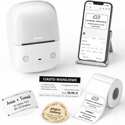 Drukarka Termiczna Etykiet Samoprzylepnych B2 Niimbot 203 Dpi Bluetooth Usb Drukarka Termiczna Etykiet Samoprzylepnych B2 Niimbot 203 Dpi Bluetooth Usb