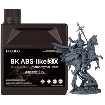 Elegoo Żywica 8k Abs-Like 3.0 Uv Space Grey 2000 G Do Drukarek Lcd/dlp Elegoo Żywica 8k Abs-Like 3.0 Uv Space Grey 2000 G Do Drukarek Lcd/dlp