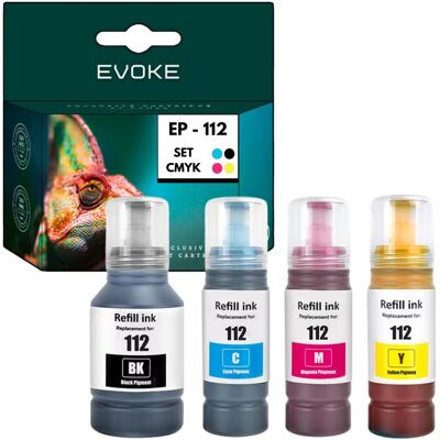 Evoke 4x Tusz Do Drukarki Epson 112 Xl Czarny + Zestaw Kolorów 112 Cmyk Evoke 4x Tusz Do Drukarki Epson 112 Xl Czarny + Zestaw Kolorów 112 Cmyk