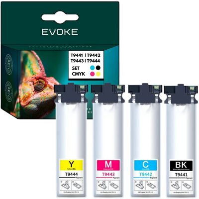 Evoke 4x Tusz Do Drukarki Epson Czarny + Zestaw Kolorów T9941 T9942 T9943 T9944 Evoke 4x Tusz Do Drukarki Epson Czarny + Zestaw Kolorów T9941 T9942 T9943 T9944