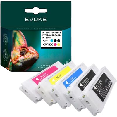 Evoke 5x Tusz Do Drukarki Epson Czarny + Zestaw Kolorów T6941 T6942 T6943 T6944 T6945 Evoke 5x Tusz Do Drukarki Epson Czarny + Zestaw Kolorów T6941 T6942 T6943 T6944 T6945
