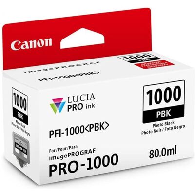 oryginalny ink / tusz 0546C001, photo black, 2205s, 80ml, PFI-1000PBK, Canon imagePROGRAF PRO-1000 oryginalny ink / tusz 0546C001, photo black, 2205s, 80ml, PFI-1000PBK, Canon imagePROGRAF PRO-1000