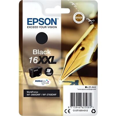 Inny producent Epson Kartridż Atramentowy T1681 Xxl Czarny - Pióro Wieczne (C13t16814012) Inny producent Epson Kartridż Atramentowy T1681 Xxl Czarny - Pióro Wieczne (C13t16814012)