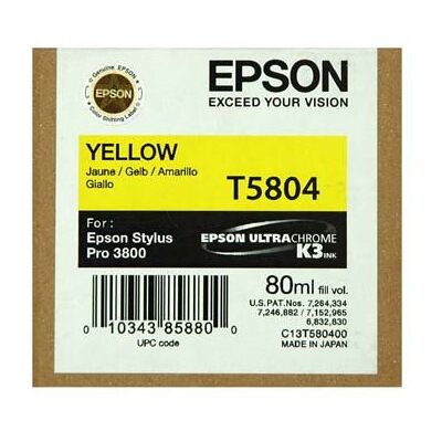 Tusz Epson T5804 C13t580400 80ml Y Oryginał Yellow Nb Tusz Epson T5804 C13t580400 80ml Y Oryginał Yellow Nb