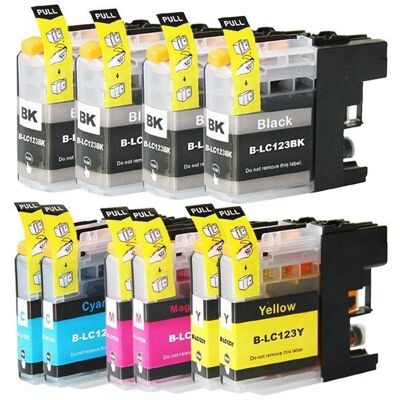Zestaw 10x tusz do Brother LC123 XL DCP-J132W DCP-J152W MFC J6520DW J6920DW CMYK zamienniki Zestaw 10x tusz do Brother LC123 XL DCP-J132W DCP-J152W MFC J6520DW J6920DW CMYK zamienniki