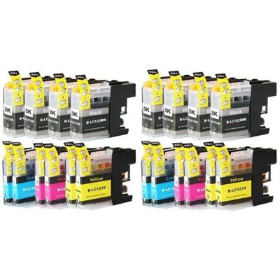 Zestaw 20x tusz do Brother LC123 XL DCP-J132W DCP-J152W MFC J6520DW J6920DW CMYK zamienniki Zestaw 20x tusz do Brother LC123 XL DCP-J132W DCP-J152W MFC J6520DW J6920DW CMYK zamienniki