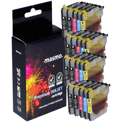 Zestaw 20X Tusz Masmo Do Brother Lc985 Dcp-J315W J140W Dcp-J125 J220 J415 J515 J140W Cmyk Zestaw 20X Tusz Masmo Do Brother Lc985 Dcp-J315W J140W Dcp-J125 J220 J415 J515 J140W Cmyk