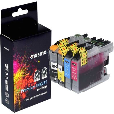 Zestaw 4X Tusz Masmo Do Brother Lc123 Dcp-J132W Dcp-J152W Mfc J6520Dw J6920Dw Cmyk Zamienniki Zestaw 4X Tusz Masmo Do Brother Lc123 Dcp-J132W Dcp-J152W Mfc J6520Dw J6920Dw Cmyk Zamienniki