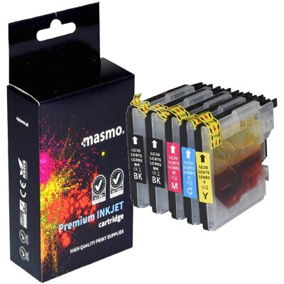 Zestaw 5X Tusz Masmo Do Brother Lc985 Dcp-J315W J140W Dcp-J125 J220 J415 J515 J140W Cmyk Zestaw 5X Tusz Masmo Do Brother Lc985 Dcp-J315W J140W Dcp-J125 J220 J415 J515 J140W Cmyk