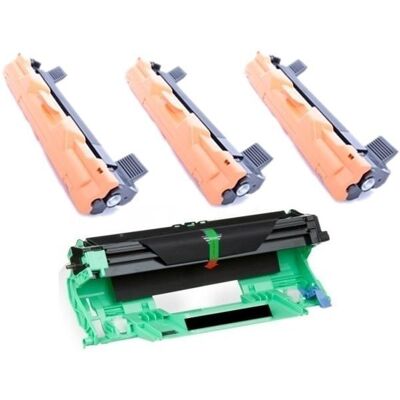 Zestaw 3X Toner + Bęben Do Brother Tn1030 Dcp-1512E 1510E Hl-1112E Zamienniki Zestaw 3X Toner + Bęben Do Brother Tn1030 Dcp-1512E 1510E Hl-1112E Zamienniki