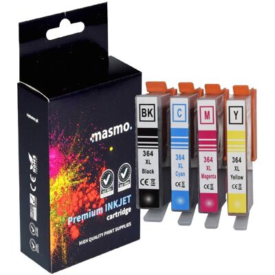 Zestaw 4X Tusz Masmo Do Hp 364 C6380 D5460 6510 5524 B109 Cmyk Zamiennik Zestaw 4X Tusz Masmo Do Hp 364 C6380 D5460 6510 5524 B109 Cmyk Zamiennik