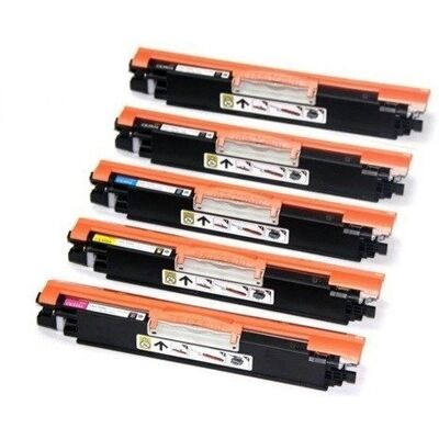 Zestaw 5x toner do Hp CE310-CE313A LASERJET CP1025 CP1025NW MFP M175A M175NW XL CMYK zamienniki Zestaw 5x toner do Hp CE310-CE313A LASERJET CP1025 CP1025NW MFP M175A M175NW XL CMYK zamienniki