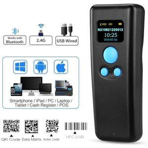 Kim-Tech Mini skaner kodów QR z wyświetlaczem OLED Bluetooth Bezprzewodowy 2.4 i kabel USB Kim-Tech Mini skaner kodów QR z wyświetlaczem OLED Bluetooth Bezprzewodowy 2.4 i kabel USB