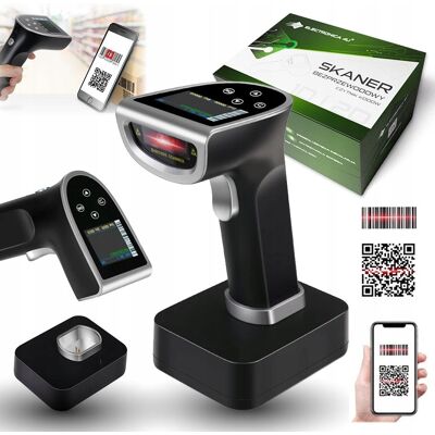ELECTRONICA 4U Bezprzewodowy skaner Bluetooth czytnik kodów kreskowych QR 1D 2D z bazą ELECTRONICA 4U Bezprzewodowy skaner Bluetooth czytnik kodów kreskowych QR 1D 2D z bazą