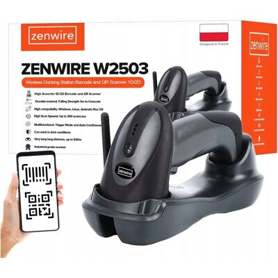 Czytnik Skaner Kodów Kreskowych Qr 1d 2d Ze Stacją Dokującą Usb Bezprzewodowy Zenwire W2503 Czytnik Skaner Kodów Kreskowych Qr 1d 2d Ze Stacją Dokującą Usb Bezprzewodowy Zenwire W2503