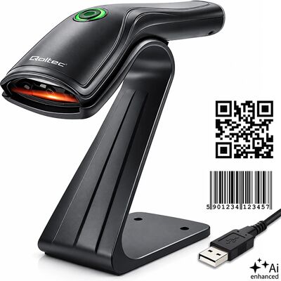 Qoltec Precyzyjny Skaner Czytnik Kodów Kreskowych 1d 2d + Stojak Na Skaner Qr Ean Usb Qoltec Precyzyjny Skaner Czytnik Kodów Kreskowych 1d 2d + Stojak Na Skaner Qr Ean Usb