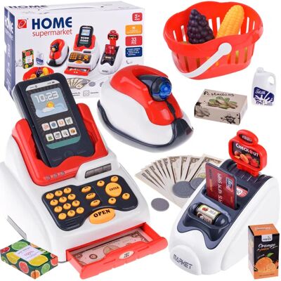 Inny producent Zestaw Mini Market Kasa Skaner Czytnik Kart Zestaw Do Sklepu Za4636 Inny producent Zestaw Mini Market Kasa Skaner Czytnik Kart Zestaw Do Sklepu Za4636