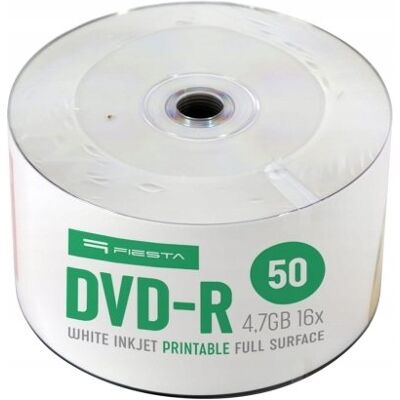 Płyty DVD-R 4,7GB 16x Fiesta Printable 50szt Płyty DVD-R 4,7GB 16x Fiesta Printable 50szt