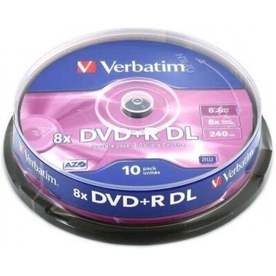 Płyty Dvd+R Dl Verbatim 8,5Gb 8X Cake 10 Szt Płyty Dvd+R Dl Verbatim 8,5Gb 8X Cake 10 Szt