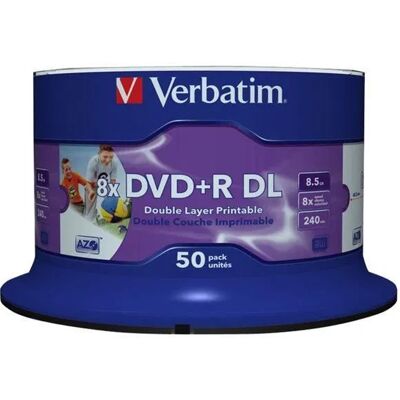Verbatim Partia 50 Dvdr 8x Dosłownie - Dwuwarstwowa - Do Druku Import Wielka Brytania Verbatim Partia 50 Dvdr 8x Dosłownie - Dwuwarstwowa - Do Druku Import Wielka Brytania