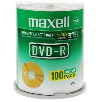 Płyty Dvd-R Maxell, 4.7 Gb, 16x, 100 Szt. Płyty Dvd-R Maxell, 4.7 Gb, 16x, 100 Szt.