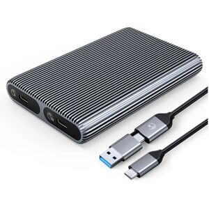 Obudowa zewnętrzna na dwa dyski SSD M.2 (SATA+NVMe) ORICO USB-C 3.2 6Gb/s / 10Gb/s - szara Obudowa zewnętrzna na dwa dyski SSD M.2 (SATA+NVMe) ORICO USB-C 3.2 6Gb/s / 10Gb/s - szara