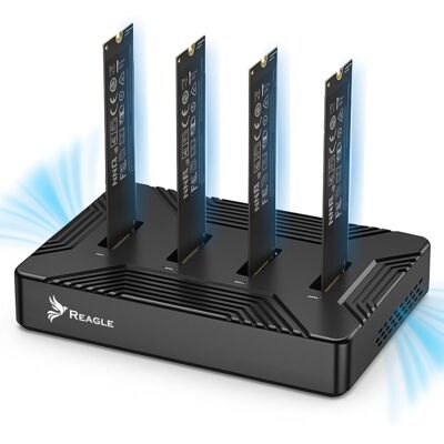 ADAPTER KIESZEŃ NA 4x DYSKI SSD NVME PCIe 2w1 SATA NGFF M.2 CZYTNIK USB 3.2 REAGLE ADAPTER KIESZEŃ NA 4x DYSKI SSD NVME PCIe 2w1 SATA NGFF M.2 CZYTNIK USB 3.2 REAGLE