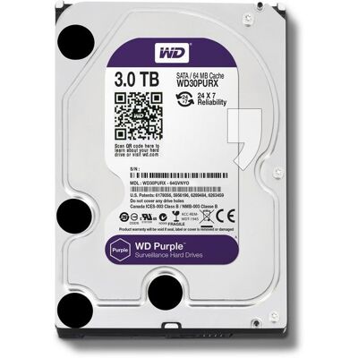 Dysk HDD Western Digital PURPLE 3,5' 3TB SATA III 64MB 5400obr/min Dysk HDD Western Digital PURPLE 3,5' 3TB SATA III 64MB 5400obr/min