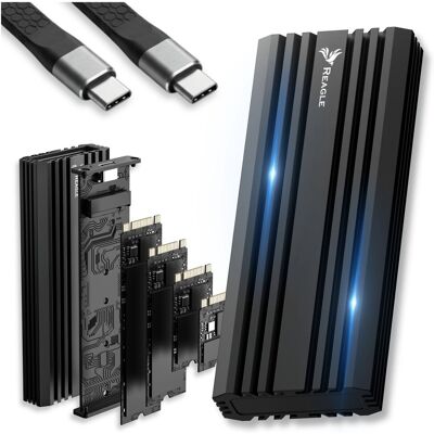 OBUDOWA DYSKU M.2 NVME 20Gbps USB-C 3.2 DO 8TB KIESZEŃ ADAPTER NA DYSK M2 PCIE REAGLE OBUDOWA DYSKU M.2 NVME 20Gbps USB-C 3.2 DO 8TB KIESZEŃ ADAPTER NA DYSK M2 PCIE REAGLE