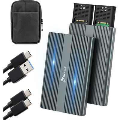 REAGLE OBUDOWA NVME DYSKU m.2 SSD m2 PODWÓJNA USB C 3.2 10Gbps PCIE NA DWA DYSKI ADAPTER DO 2x 4TB REAGLE OBUDOWA NVME DYSKU m.2 SSD m2 PODWÓJNA USB C 3.2 10Gbps PCIE NA DWA DYSKI ADAPTER DO 2x 4TB