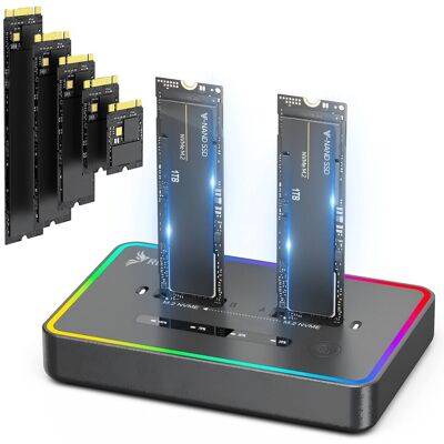 Stacja klonująca dyski SSD NVME PCIe M.2 USB-C 3.2 Kieszeń Adpater 20Gbps Reagle Stacja klonująca dyski SSD NVME PCIe M.2 USB-C 3.2 Kieszeń Adpater 20Gbps Reagle