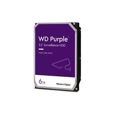 Wewnętrzny dysk twardy WD Purple 6 TB do monitoringu 3,5 cala, technologia AllFrame, 180BT/rok, 256 MB pamięci podręcznej, 3 lata gwarancji Wewnętrzny dysk twardy WD Purple 6 TB do monitoringu 3,5 cala, technologia AllFrame, 180BT/rok, 256 MB pamięci podręcznej, 3 lata gwarancji
