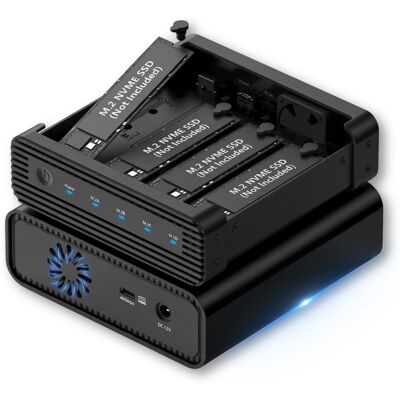 KIESZEŃ NA DYSK 4x SSD M.2 NVMe 10Gbps OBUDOWA M2 USB-C WENTYLATOR MACIERZ REAGLE KIESZEŃ NA DYSK 4x SSD M.2 NVMe 10Gbps OBUDOWA M2 USB-C WENTYLATOR MACIERZ REAGLE